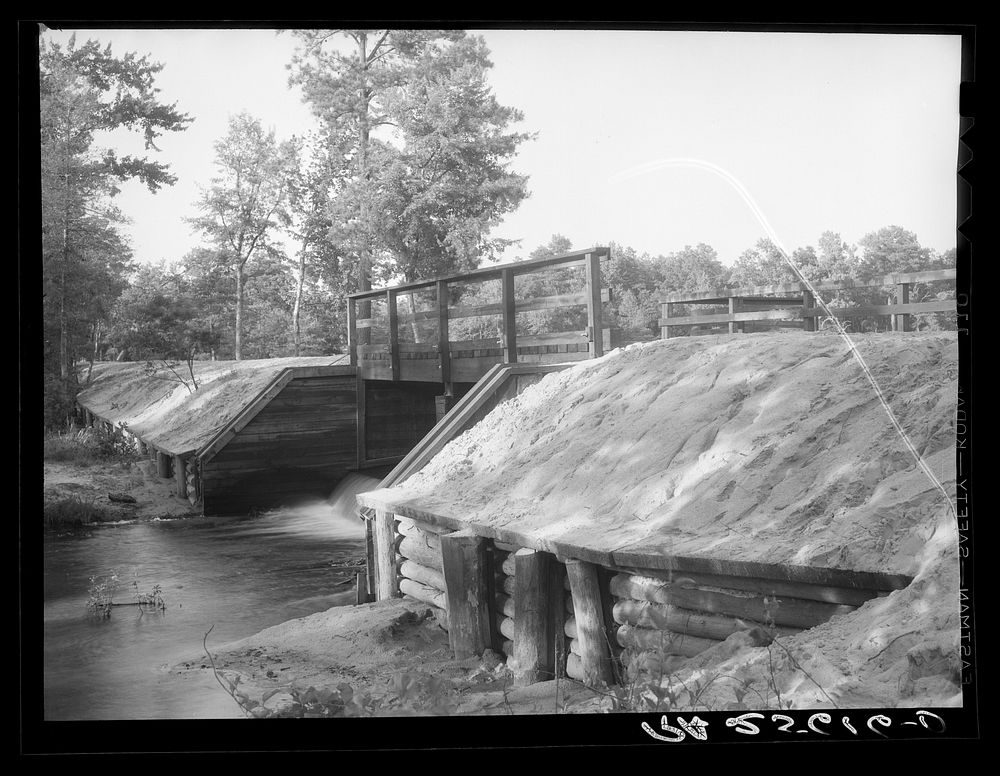 Dam at Trap Pond. Delaware land use project. Sourced from the Library of Congress.