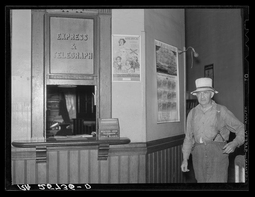 Interior of railroad station. Randolph, Vermont. Sourced from the Library of Congress.