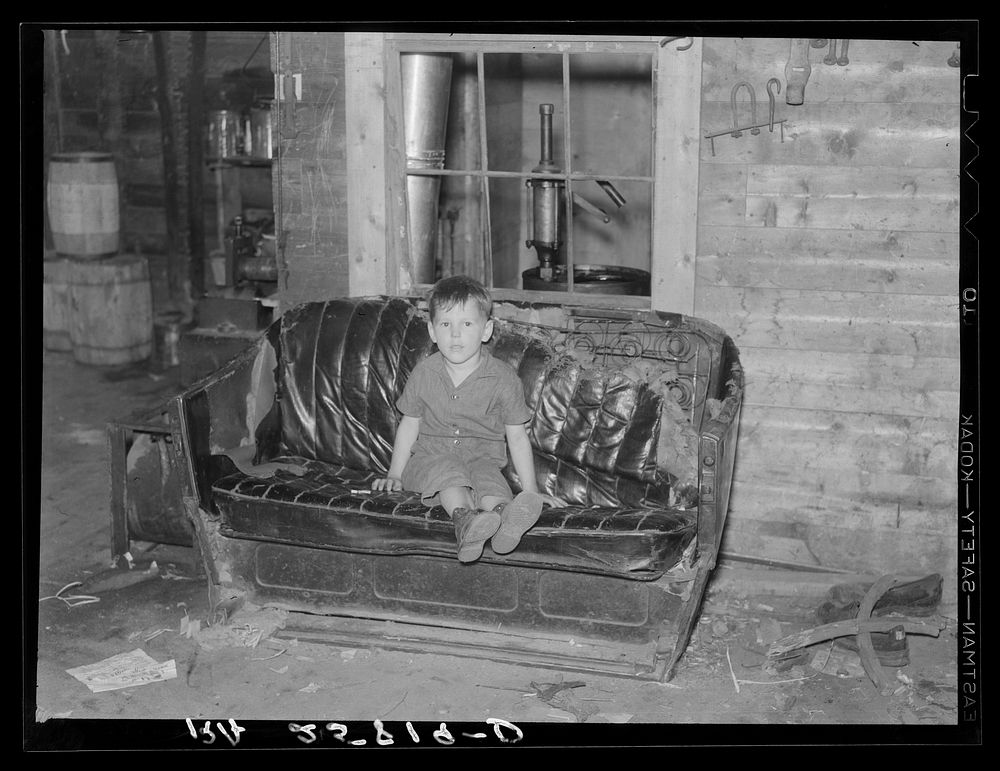 Blacksmith's son. Lowell, Vermont. Sourced from the Library of Congress.