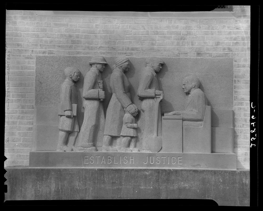 Bas-reliefs. Greenbelt school, Maryland. Sourced from the Library of Congress.