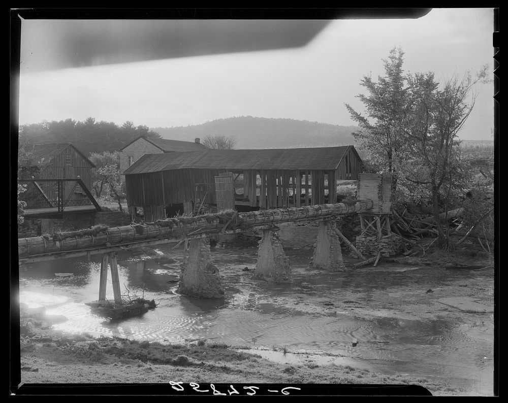 Old sawmill that was operated by water power. Otsego County, New York. Sourced from the Library of Congress.
