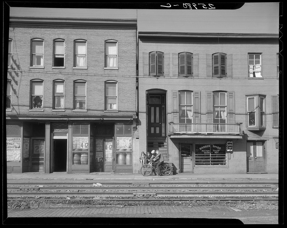 Houses near the railroad tracks. Hagerstown, Maryland. Sourced from the Library of Congress.