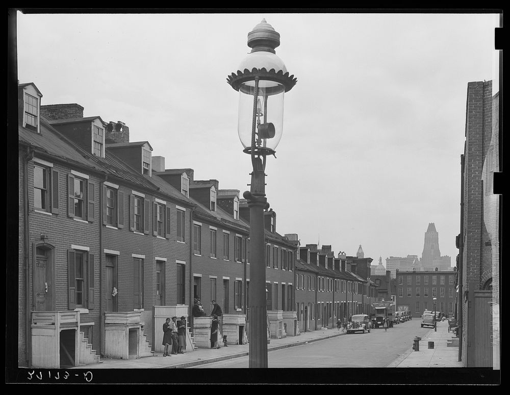 Row houses. Baltimore, Maryland. Sourced from the Library of Congress.