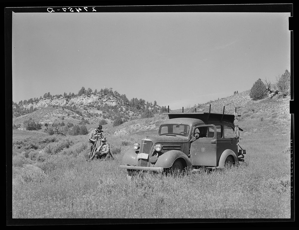 United States Forest Service movie crew. Big Horn County, Montana. Sourced from the Library of Congress.