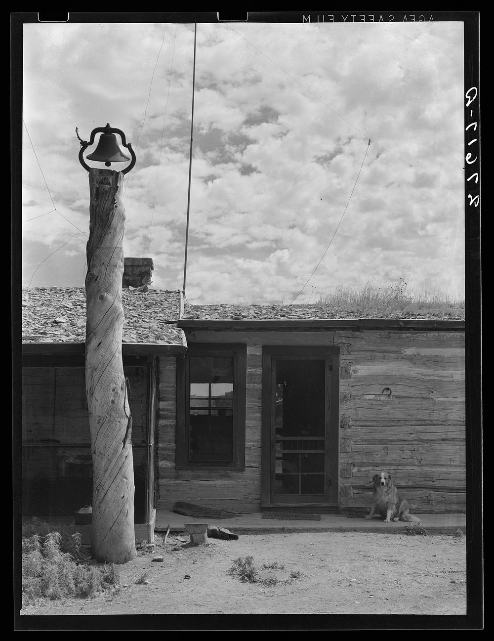 Entrance to mess hall. Quarter Circle 'U' Ranch, Montana. Sourced from the Library of Congress.