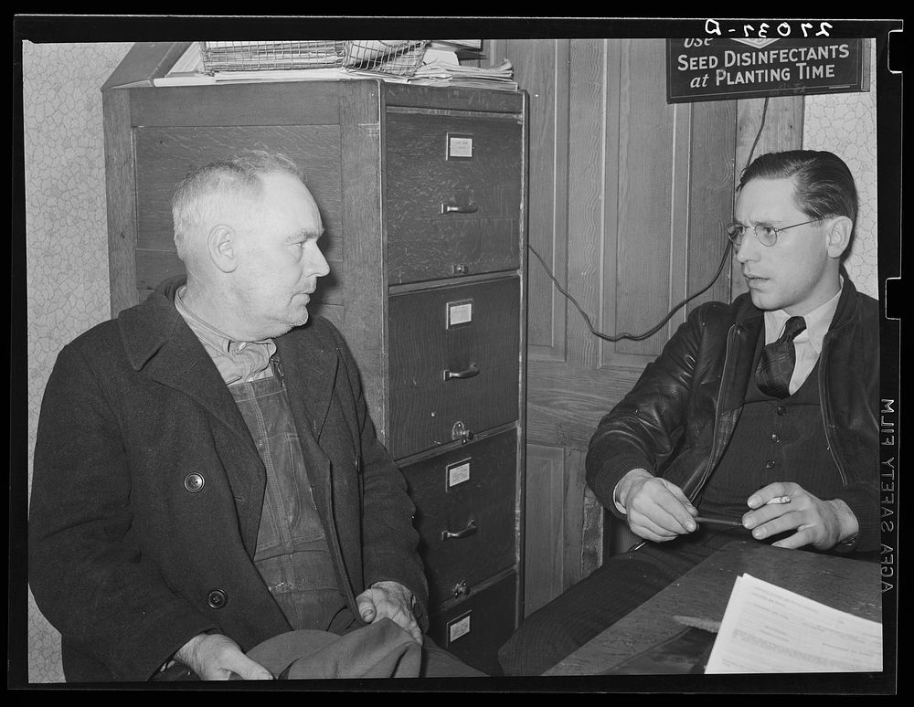 Rehabilitation Administration supervisor with client. Ridgeway, Illinois. Sourced from the Library of Congress.
