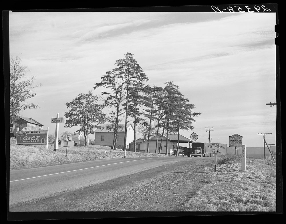 State line. Virginia--West Virginia. Sourced from the Library of Congress.