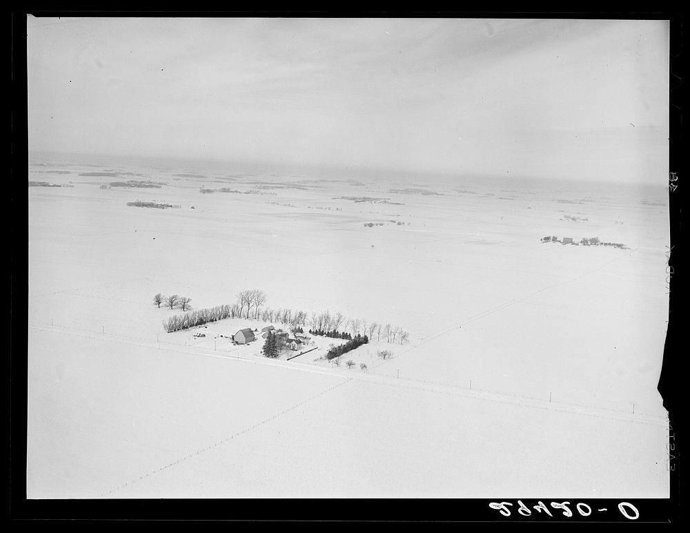 Air view, farmland. Grundy County, Iowa. Sourced from the Library of Congress.