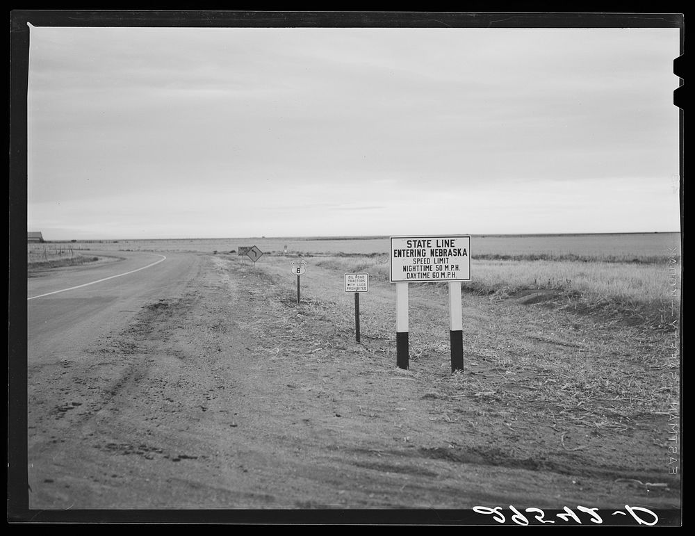 State line. Colorado--Nebraska. Sourced from the Library of Congress.