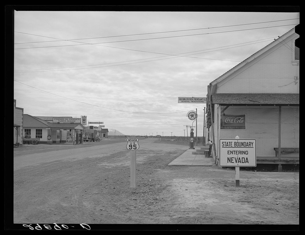 State line. Oregon--Nevada. Sourced from the Library of Congress.
