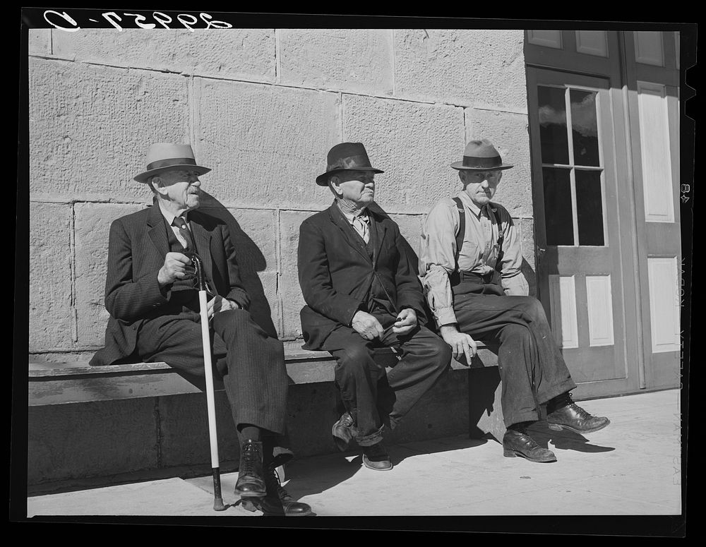 Men in front of firehouse. Carson City, Nevada. Sourced from the Library of Congress.
