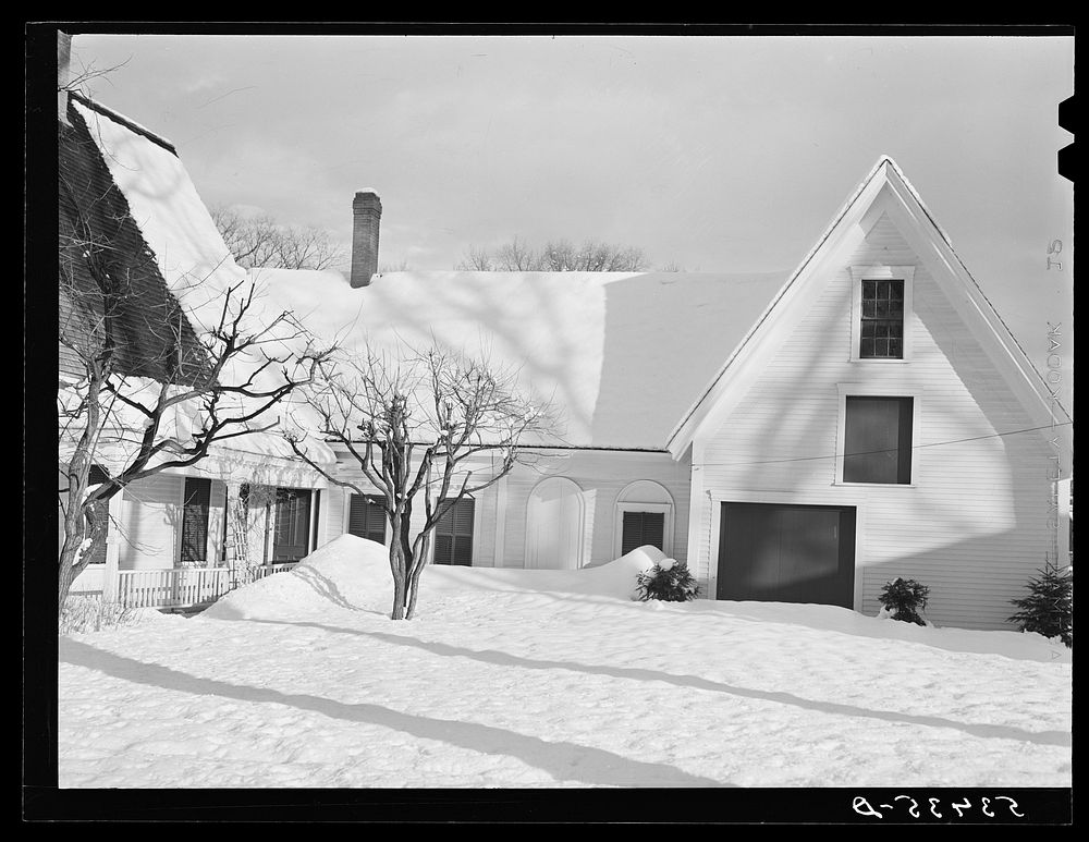 House on main street of Fryeburg, Maine. Sourced from the Library of Congress.