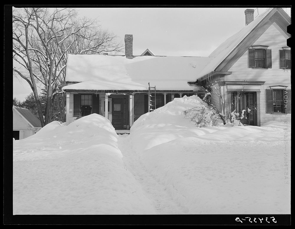 Residence closed for the winter on main street. Fryeburg, Maine. Sourced from the Library of Congress.