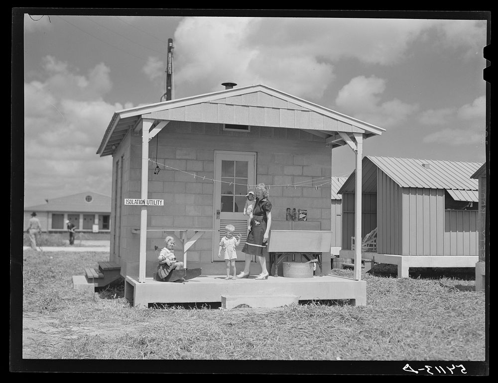 Isolation unit for contagious diseases at Osceola migratory labor camp. Belle Glade, Florida. Sourced from the Library of…