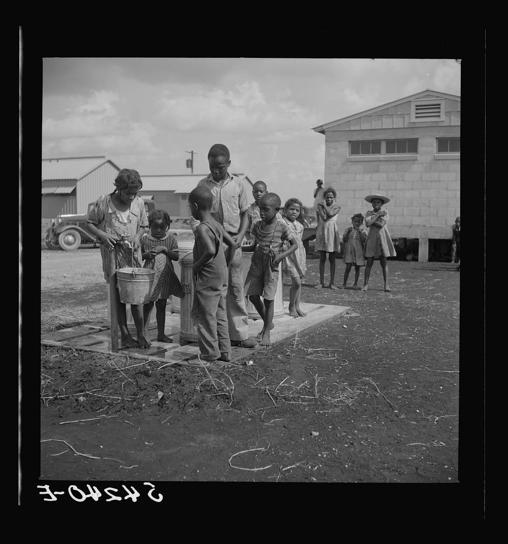 [Untitled photo, possibly related to: Running water and garbage and refuse disposal are placed at head of each shelter unit…