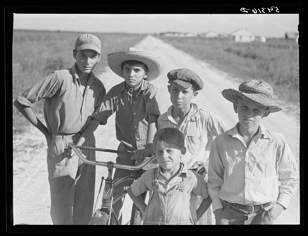 Cajun children on Terrebonne Project. Schriever, Louisiana. Sourced from the Library of Congress.