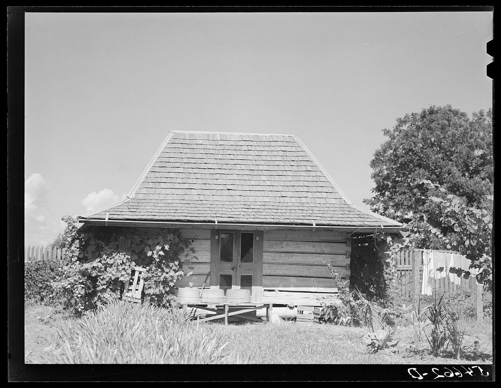 [Untitled photo, possibly related to: Melrose, Natchitoches Parish, Louisiana. Old wash house built by mulattoes, now a part…