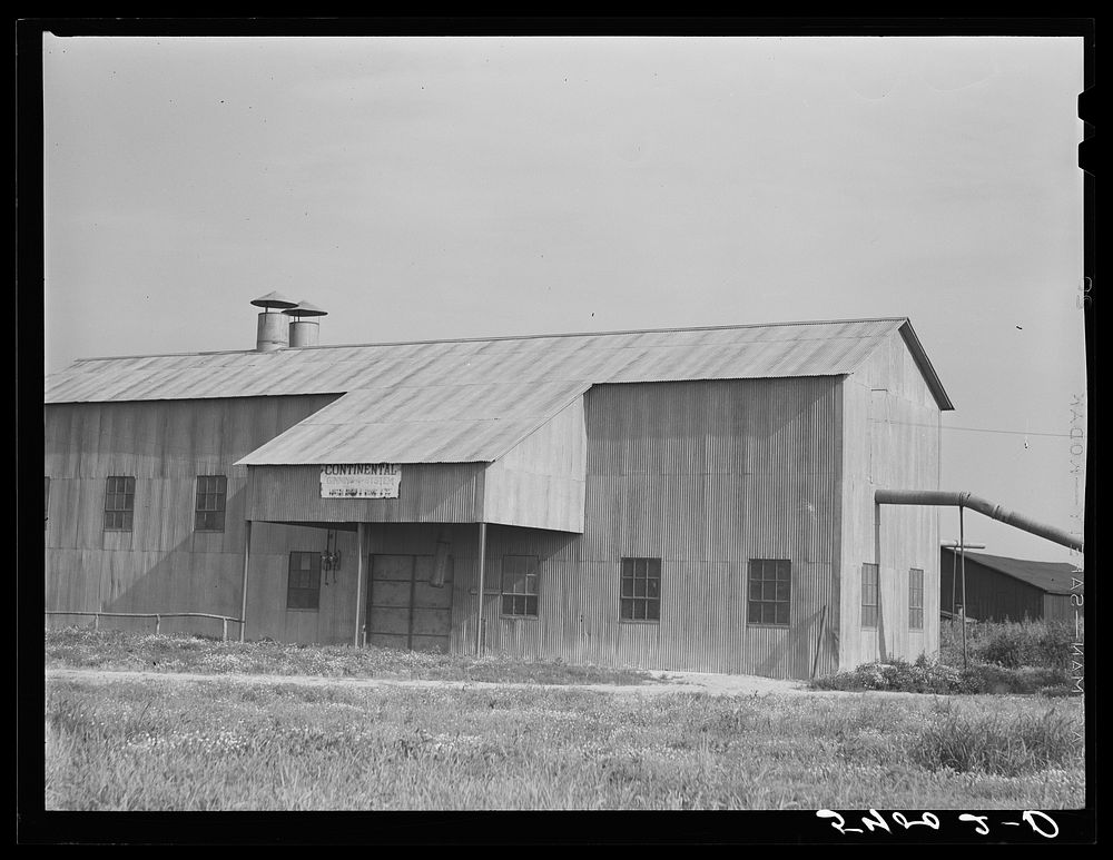 Cotton gin on Transylvania Project, Louisiana. Sourced from the Library of Congress.