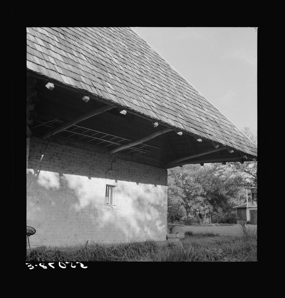 [Untitled photo, possibly related to: Melrose, Natchitoches Parish, Louisiana. "African" house, probably storeroom…