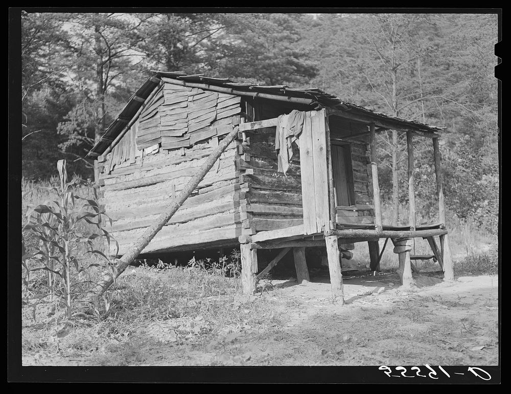 Mountaineer's cabin near Jackson, Breathitt County, Kentucky. Sourced from the Library of Congress.