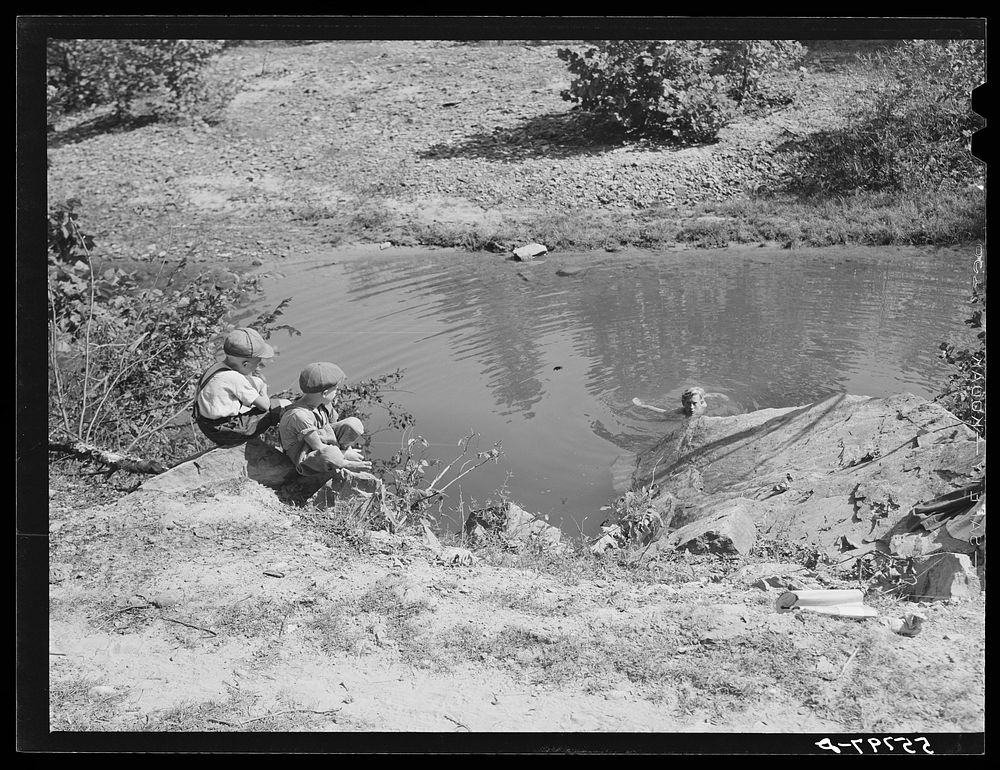 Old swimming hole up South Fork, Breathitt. County, Kentucky. Sourced from the Library of Congress.