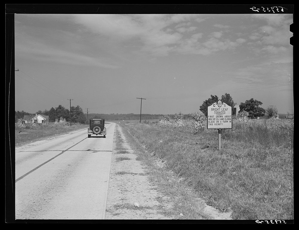 Sign along highway in Caswell County, North Carolina. Sourced from the Library of Congress.