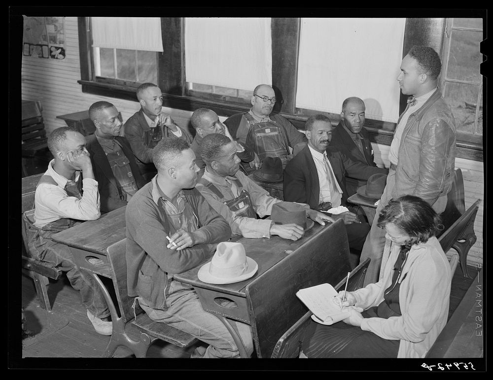 Meeting of  people in neighborhood land use planning program committee. Caswell County, North Carolina. Sourced from the…