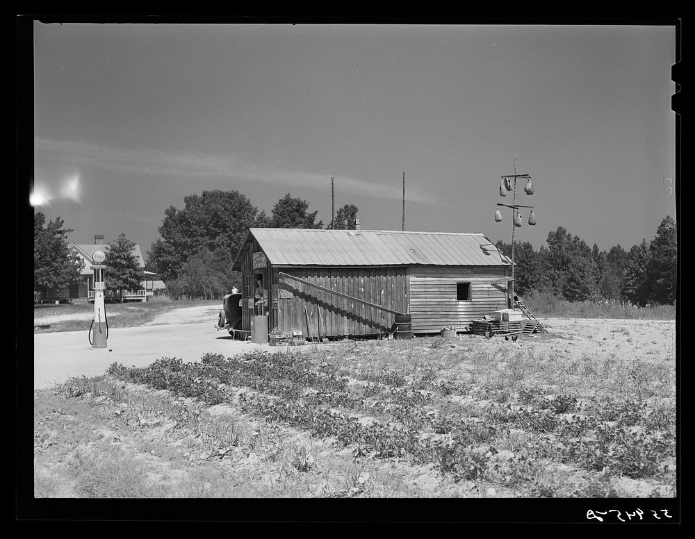 [Untitled photo, possibly related to: Store and gas station. Chatham County, North Carolina]. Sourced from the Library of…