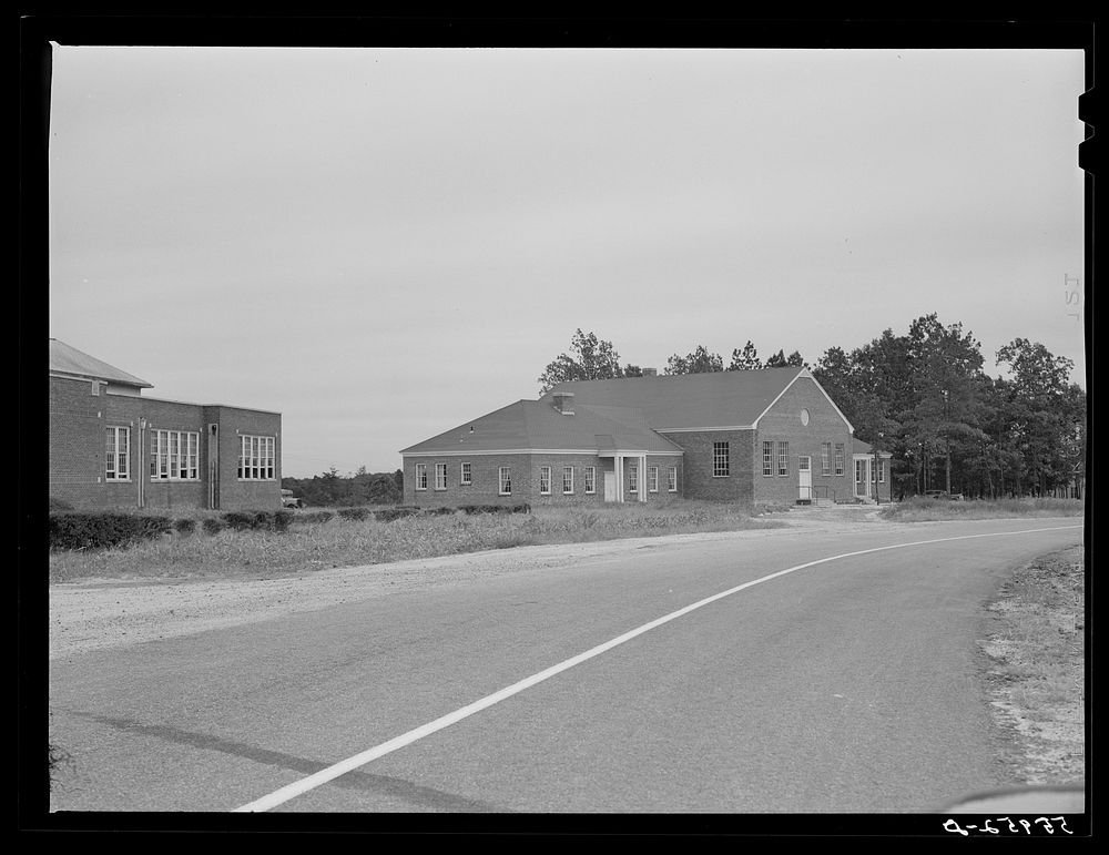 Anderson High School and physical education and vocational building. Caswell County, North Carolina. Sourced from the…