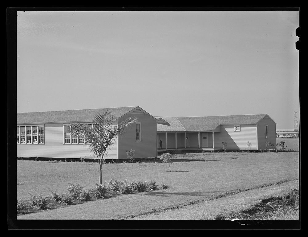 New school for children of agricultural workers at Okeechobee migratory labor camp. Belle Glade, Florida. Sourced from the…