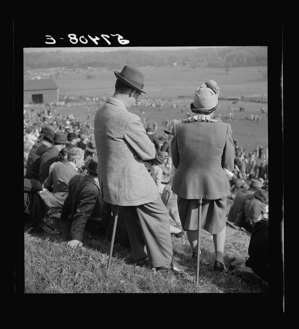 [Untitled photo, possibly related to: Spectators at the Point to Point Cup race of the Maryland Hunt Club. Worthington…
