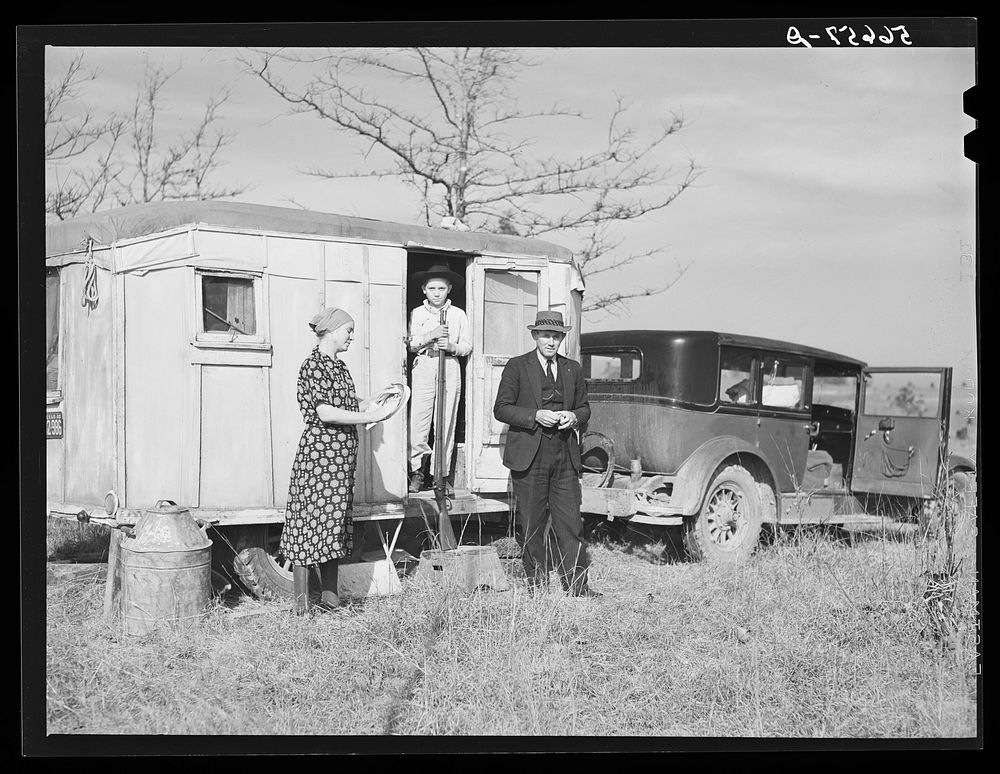 [Untitled photo, possibly related to: Reverend Bullard, preacher, and family with trailer home. Alexandria, Louisiana].…