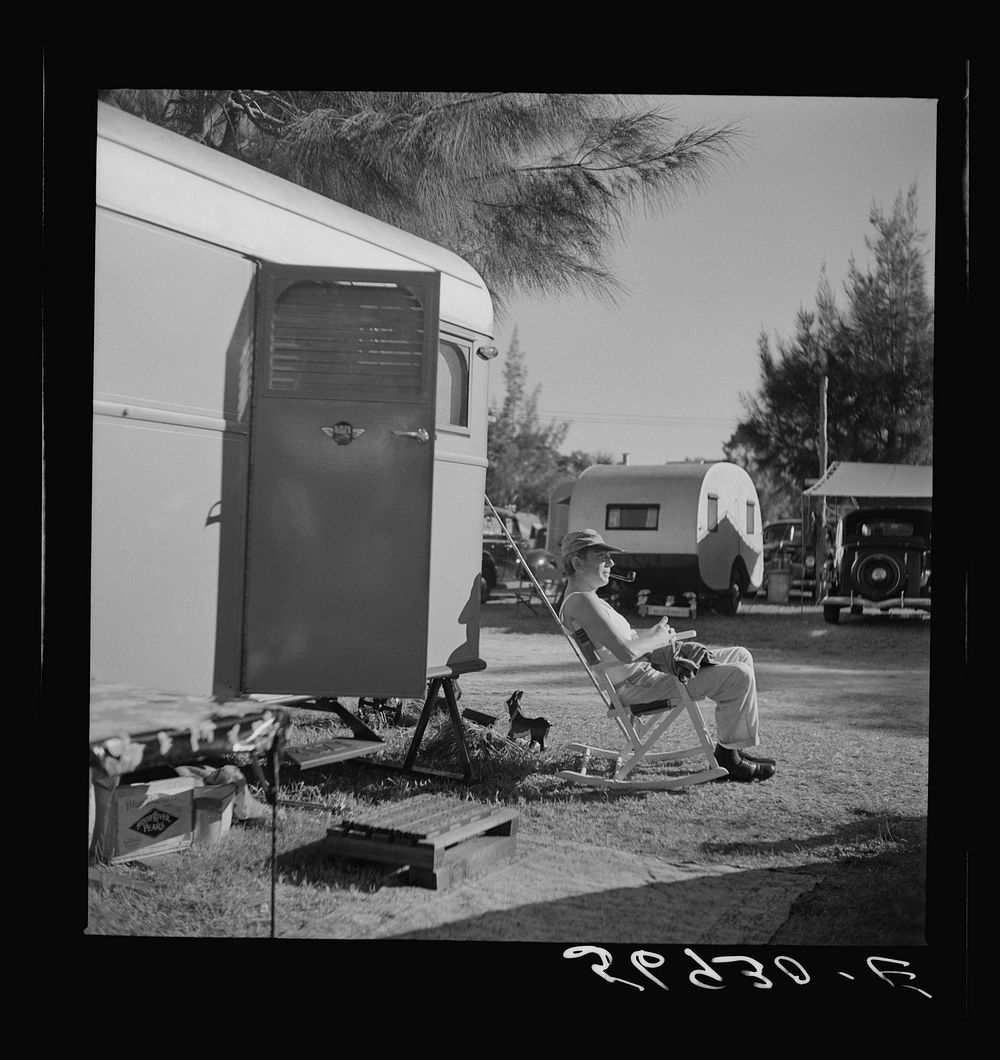 [Untitled photo, possibly related to: Sarasota trailer park. Sarasota, Florida]. Sourced from the Library of Congress.