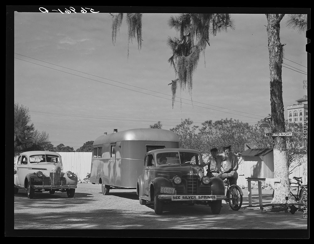 Trailer in Sarasota trailer park. Sarasota, Florida. Sourced from the Library of Congress.