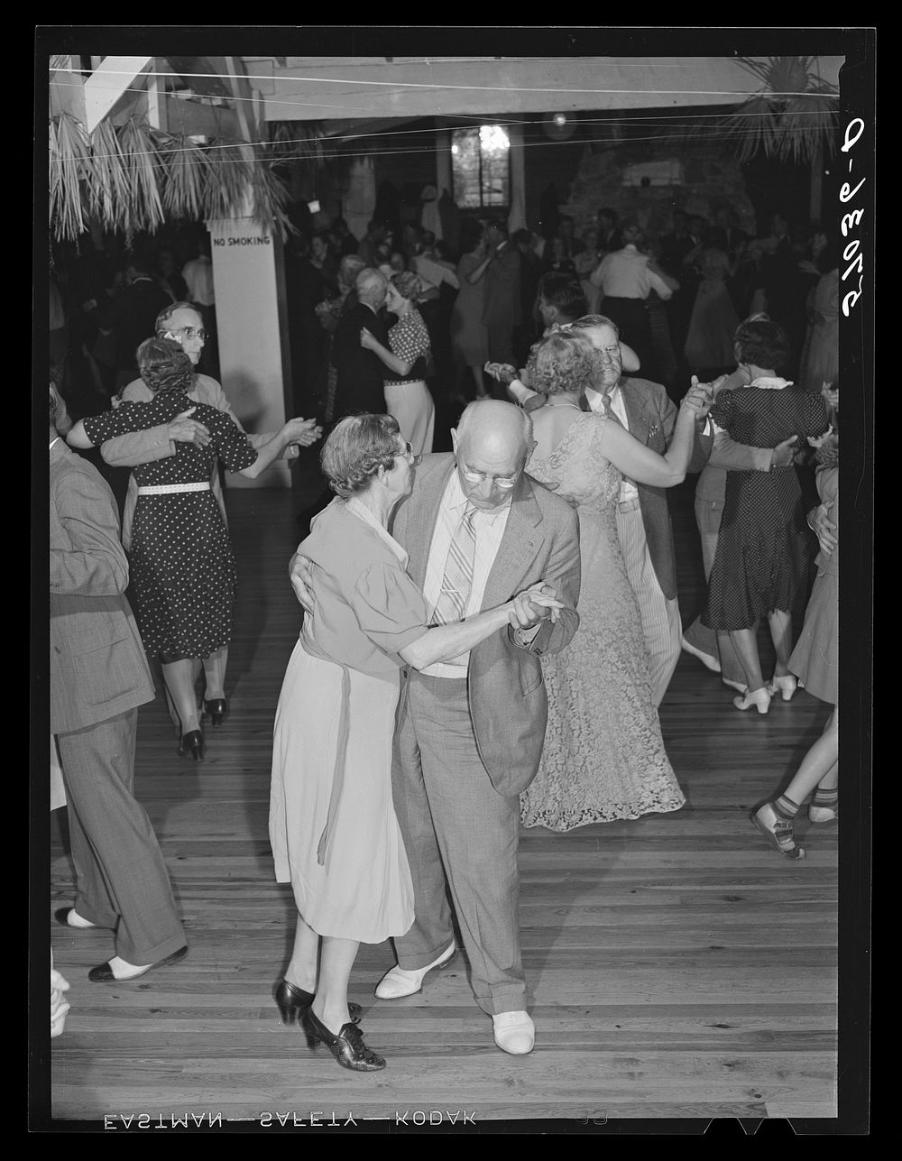 Dances are held regularly for the entertainment of guests at Sarasota trailer park. Sarasota, Florida. Sourced from the…