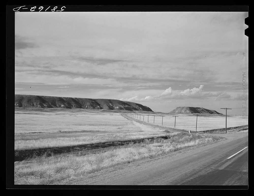 Grazing land and buttes near Havre, Montana. Sourced from the Library of Congress.
