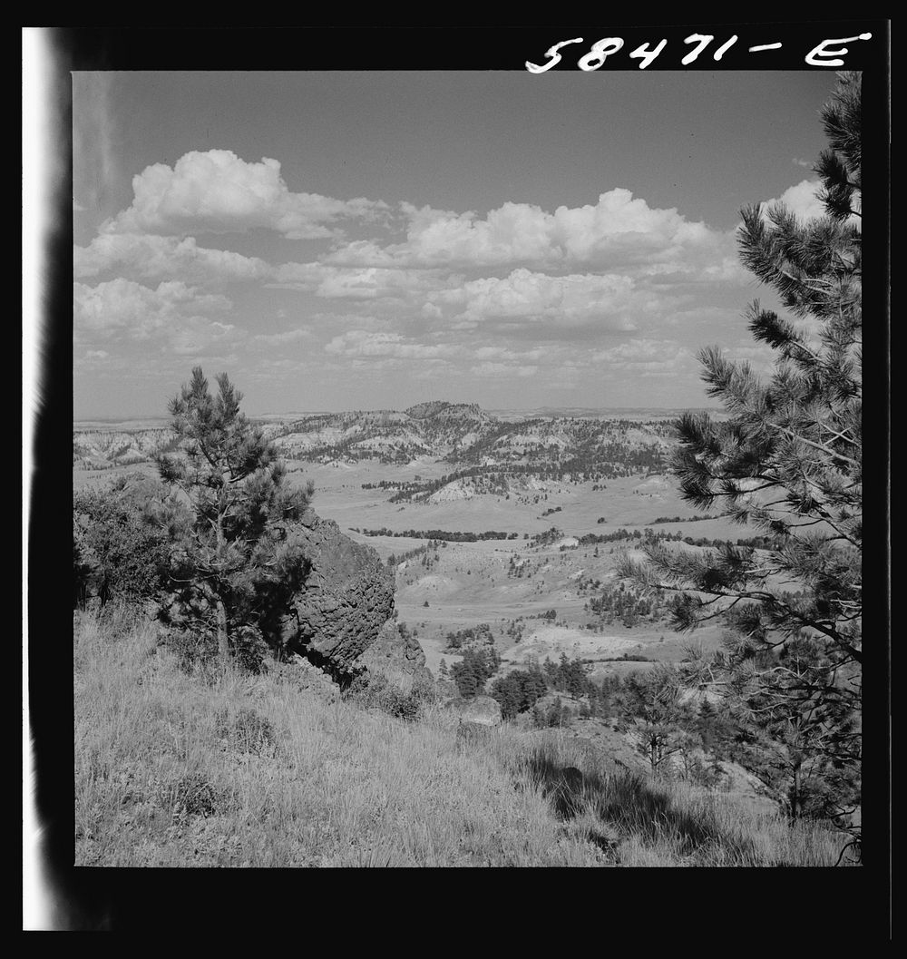 Looking over Lyman Brewster's lease and across range country. Near Lame Deer, Montana. Sourced from the Library of Congress.