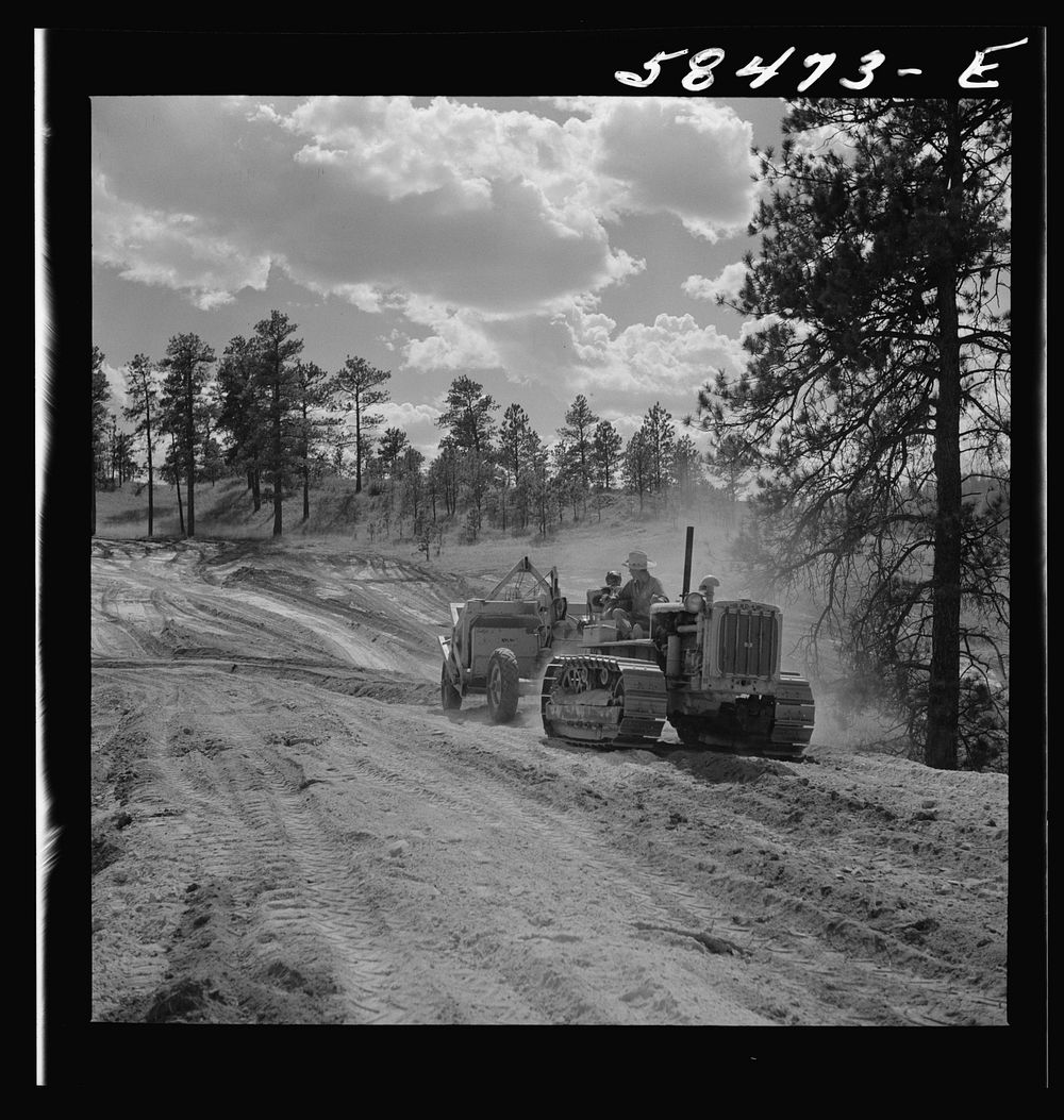 Building a reservoir for range cattle on Lyman Brewster's lease. Near Lame Deer, Montana. Sourced from the Library of…