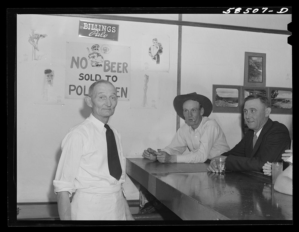 [Untitled photo, possibly related to: The bar on Saturday night in Birney, Montana]. Sourced from the Library of Congress.