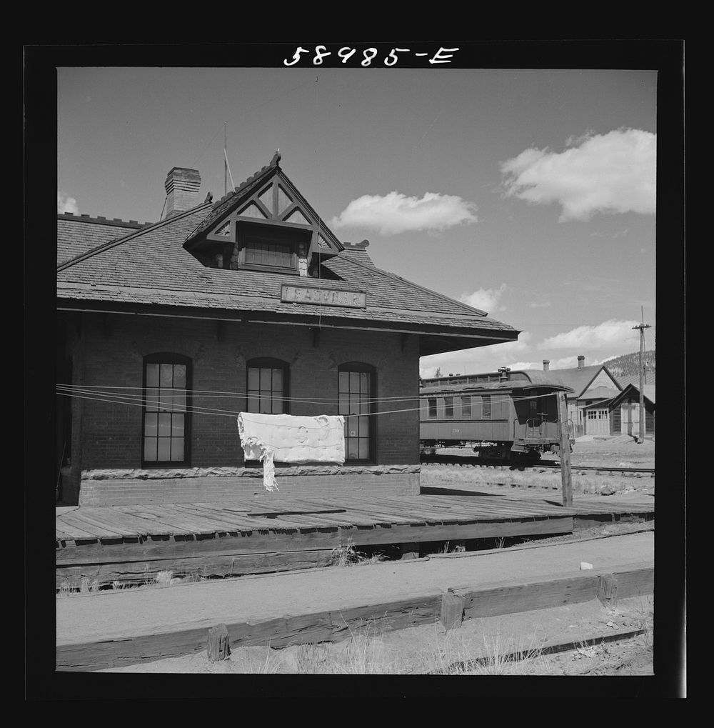 Former railroad station in old mining town. Leadville, Colorado. Sourced from the Library of Congress.
