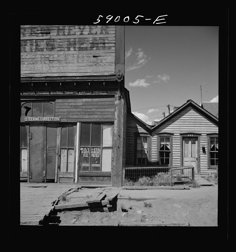 Oldest store and building in old mining town. Leadville, Colorado. Sourced from the Library of Congress.
