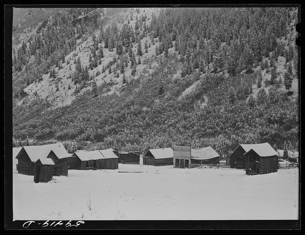 Ashcroft, Colorado. Ghost mining town after early blizzard. Sourced from the Library of Congress.