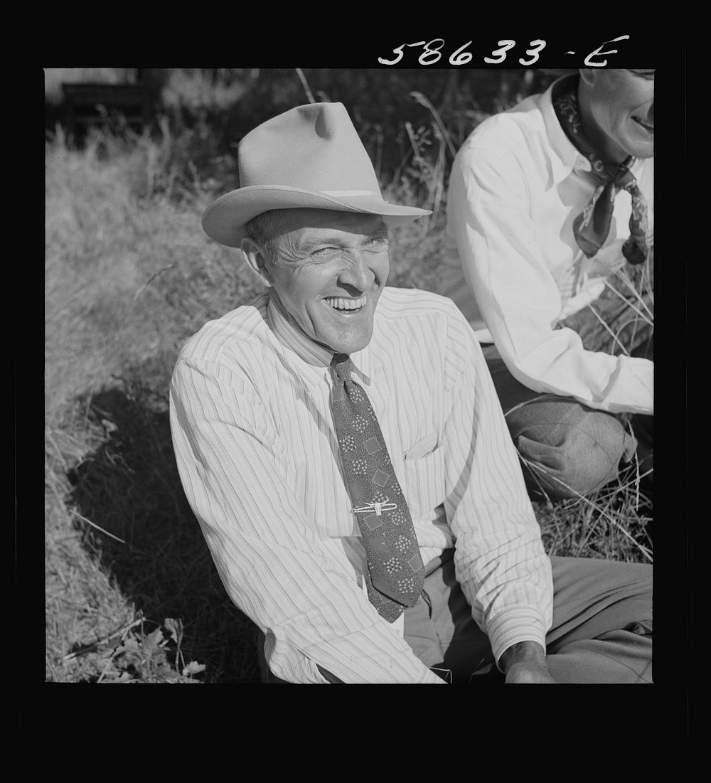 [Untitled photo, possibly related to: "Junior" Spear at stockmen's picnic and barbecue. Spear's Siding, Wyola, Montana].…