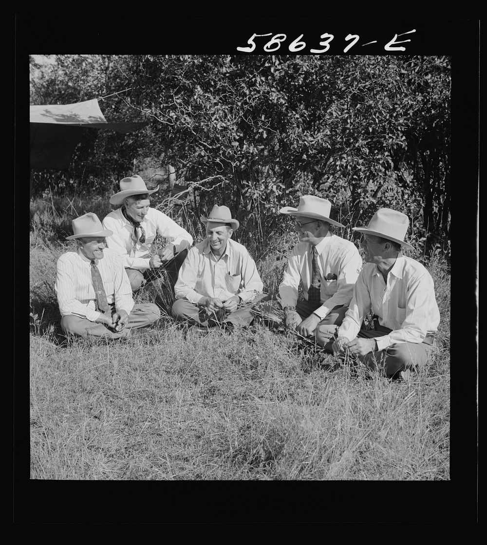 [Untitled photo, possibly related to: "Junior" Spear at stockmen's picnic and barbecue. Spear's Siding, Wyola, Montana].…