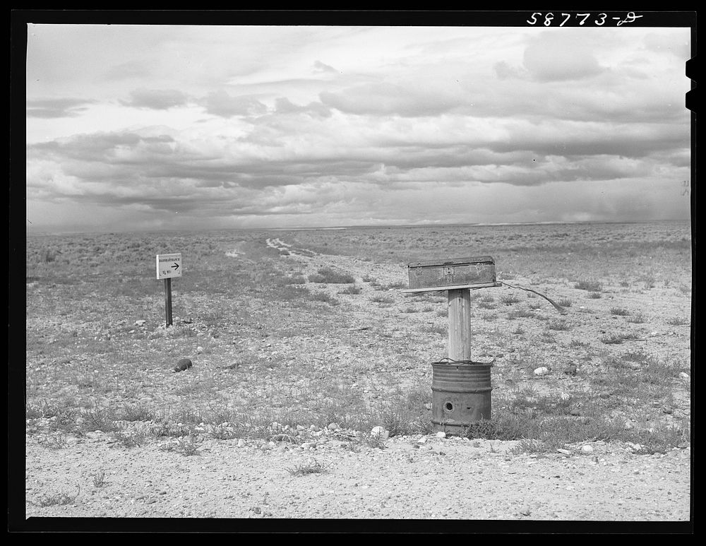 Ranch mail box near Farson, Wyoming. Sourced from the Library of Congress.