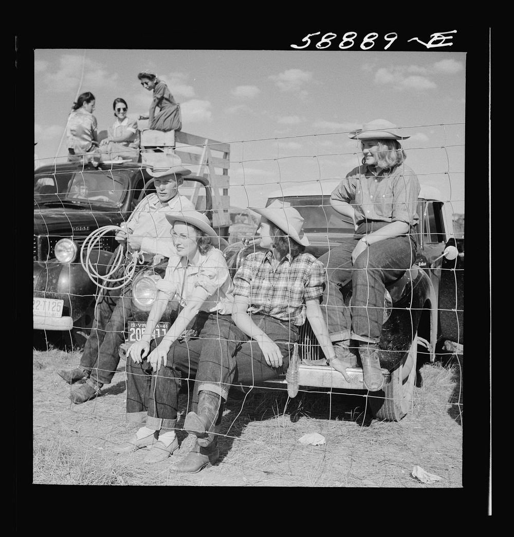 Crow Agency, Montana. Dudes from the Quarter Circle U Brewster-Arnold Ranch, near Birney, at the Crow Indian fair. Sourced…