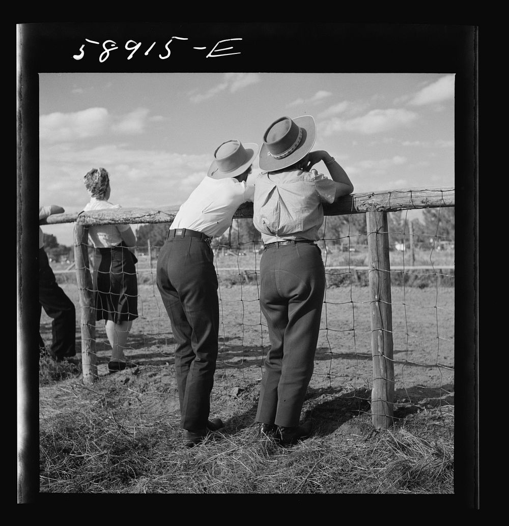 Dudes at the Crow Indian fair. Crow Agency, Montana. Sourced from the Library of Congress.