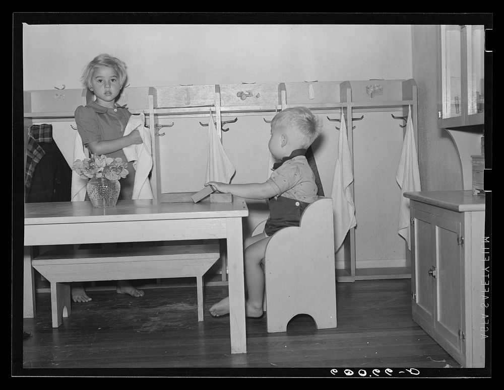 Nursery school children. Tygart Valley Homesteads, West Virginia. Sourced from the Library of Congress.