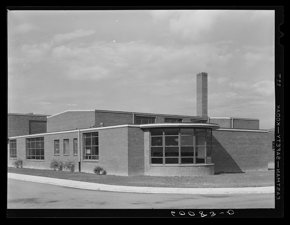 New school and community center. Tygart Valley Homesteads, West Virginia. Sourced from the Library of Congress.