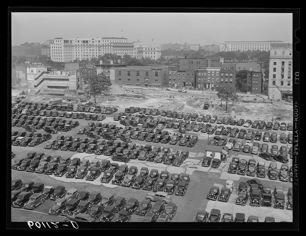 Parking lot for government employees. Washington, D.C.. Sourced from the Library of Congress.